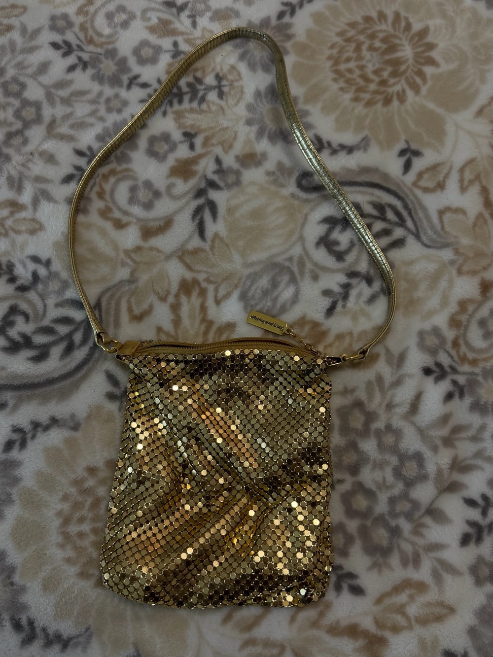 Gold Sequin Crossbody Evening Bag by Unbranded